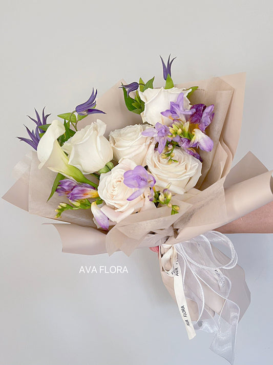 Purple Bouquet 紫色系白玫瑰花束